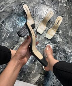 صندل طلقی پاشنه ۵ سانت شیشه ای