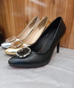 کفش مجلسی پاشنه بلند کلاسیک نگین دار